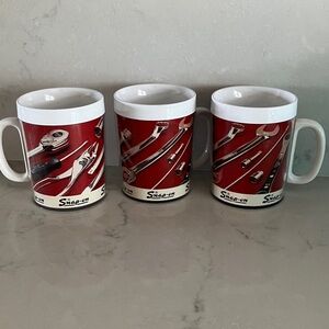 4" Tall Vintage Snap-On Tools Advertising Insulated Plastic Coffee Mug-Set of 3